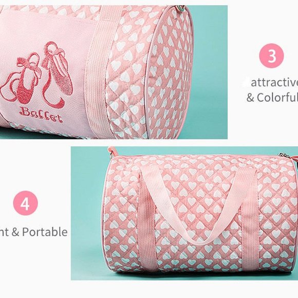 Pink Ballet Bag Embroidered Pink Dots Ballet Bag for Little Girls Cute - Picture 7 of 12